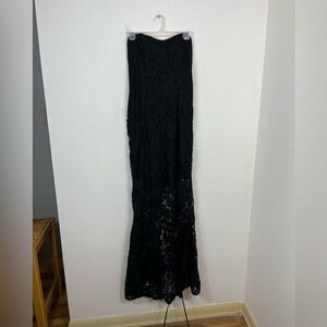 Le Chateau Black Lace Strapless Prom Dress Sz M